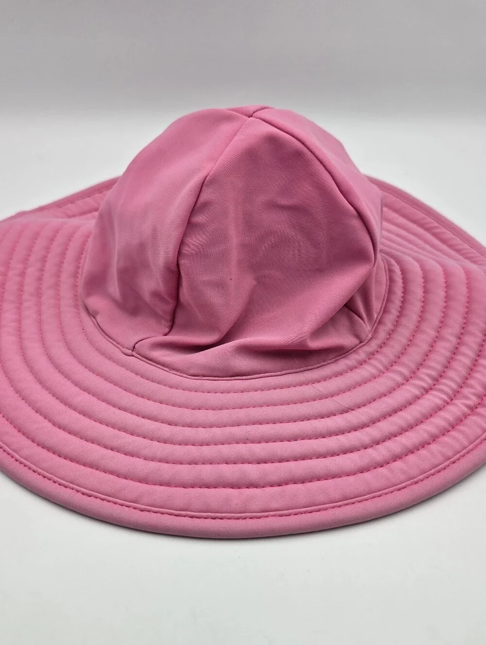Girls Ruffle Butts Pink Wide Brim Sun Hat Size 12M-2T